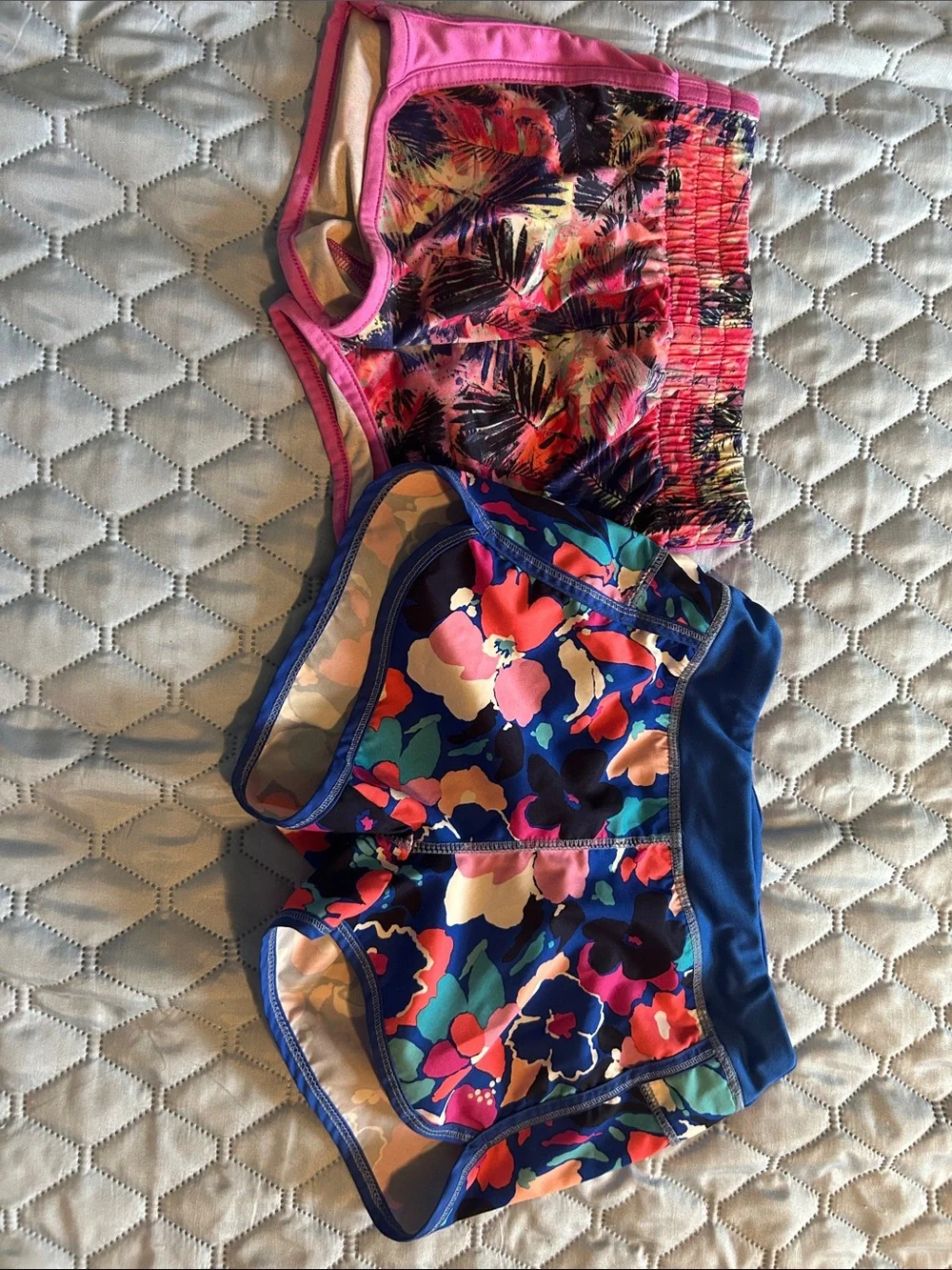 Girls Floral Shorts - Pink & Blue